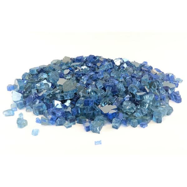 Margo Garden Products 0.125 cu. ft. 1/4 in. 10 lbs. Caribbean Sky Blue Reflective Fire Glass