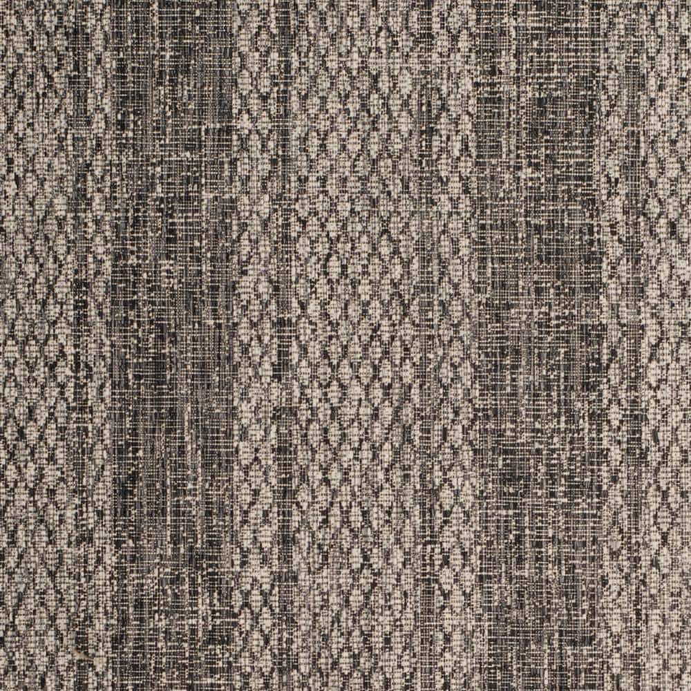 Courtyard CY8736 Power Loomed Indoor and Outdoor Area Rug - Light Grey/Black - 5'3"x7'7" - Safavieh
