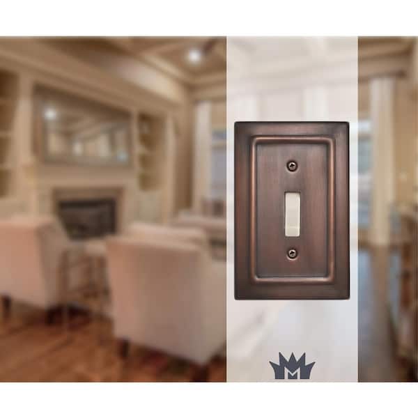 Architectural 1-Gang Antique Copper Switch/Toggle Metal Wall Plate (2-Pack)