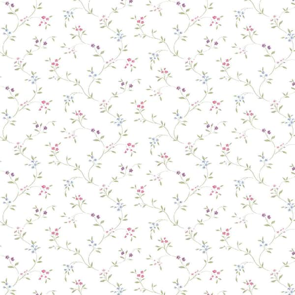 Norwall Small Floral Trail Vinyl Roll Wallpaper (Covers 56 sq. ft.) PR33801  - The Home Depot