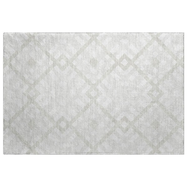 Dream Shag Premium Machine Washable Abstract ADS616 Ivory 2 ft. x 3 ft. Accent Rug
