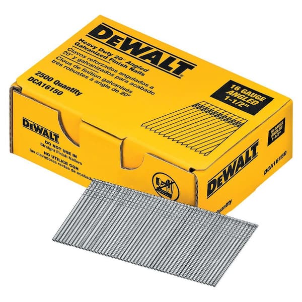 DEWALT 1-1/2 in. 16-Gauge Angled Finish Nails (2500-Pack)