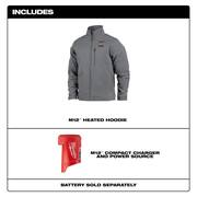 Men's X-Large M12 12V Lithium-Ion Cordless TOUGHSHELL Gray Heated Jacket (Jacket and Charger/Power Source Only)