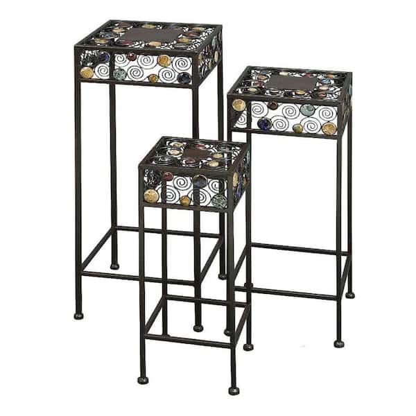 ORE International 28 in. H x 24 in. H x 20 in. H Metal Plant Stand (Set of 3)