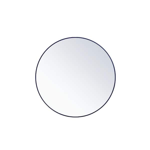 Large Round Blue Modern Mirror 48 In, 48 Inch Round Mirror Canada