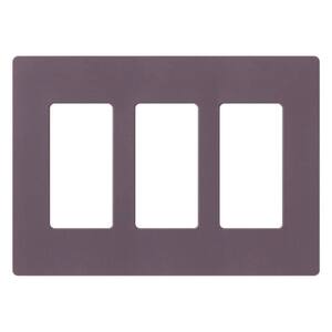 Claro 3 Gang Wall Plate for Decorator/Rocker Switches, Satin, Plum (SC-3-PL) (1-Pack)