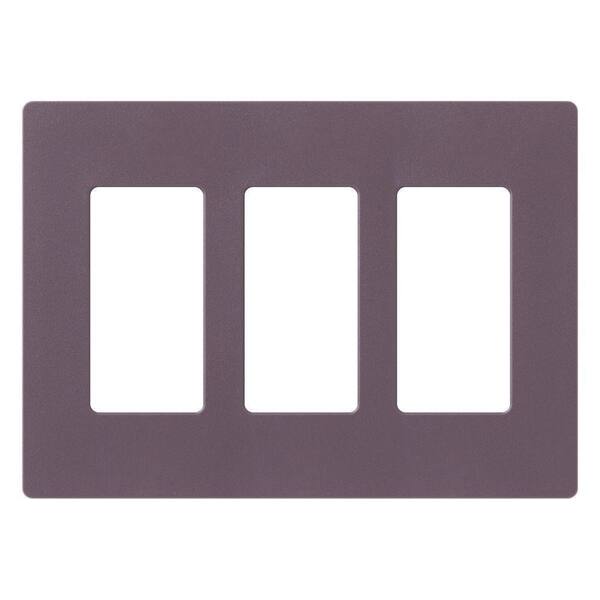 Lutron Claro 3 Gang Wall Plate for Decorator/Rocker Switches, Satin, Plum (SC-3-PL) (1-Pack)