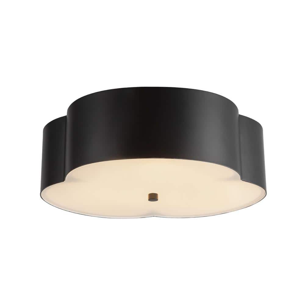 Adella 14 in. 3-Light 60-Watt Matte Black Flush Mount price history on PriceWatchPro