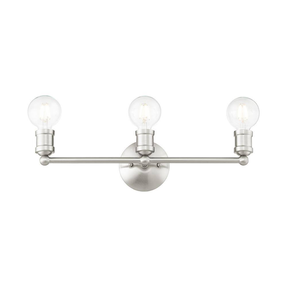 Lansdale Brushed Nickel 3-Light Vanity Sconce with Dimmable Lights