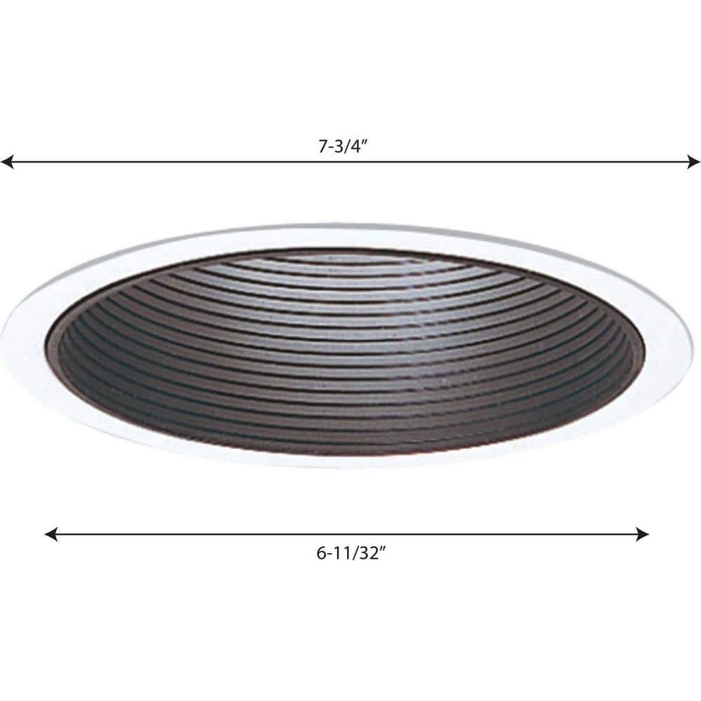 Black Aluminum 6" Step Baffle Trim for Recessed Lighting