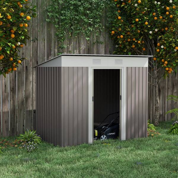 yuujnyuujn0612 Outsunny Galvanized 7' x 12' Outdoor Storage Tent, Heavy