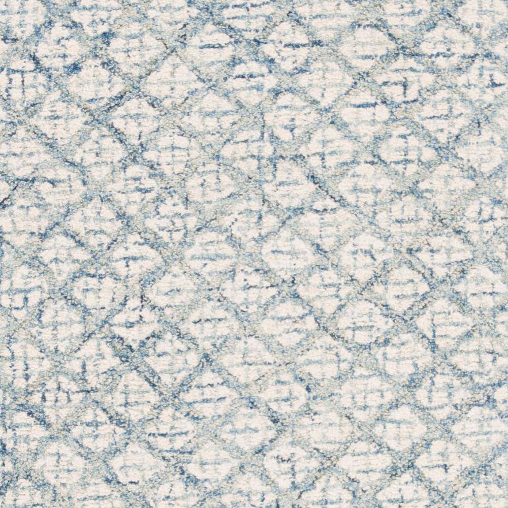 Blue Handmade Wool Tufted Abstract Runner Rug