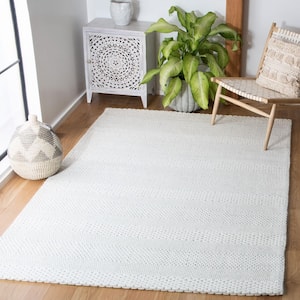 Marbella Ivory 6 ft. x 9 ft. Striped Solid Color Area Rug