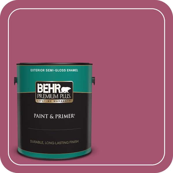 BEHR PREMIUM PLUS 1 gal. #110B-6 Cran Brook Semi-Gloss Enamel Exterior Paint & Primer