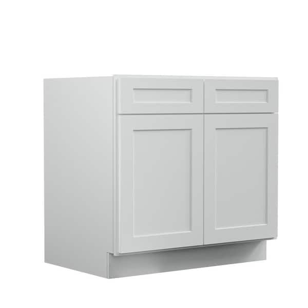 Hausvita 36 in. W x 24 in. D x 34.5 in. H Ready to Assemble Plywood Base Kitchen Cabinet in Shaker Dove
