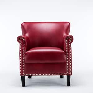 Holly Red Faux Leather Club Chair