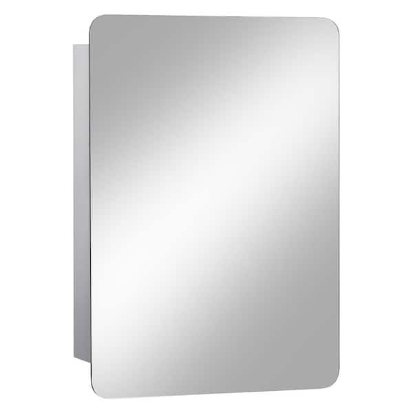 18 in. W x 26 in. H Rectangular Sliding Door Stainless Steel Surface Mounted Medicine Cabinet with Mirror