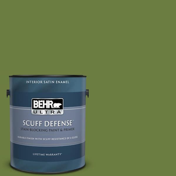 BEHR ULTRA 1 gal. #M350-7 Healing Plant Extra Durable Satin Enamel Interior Paint & Primer
