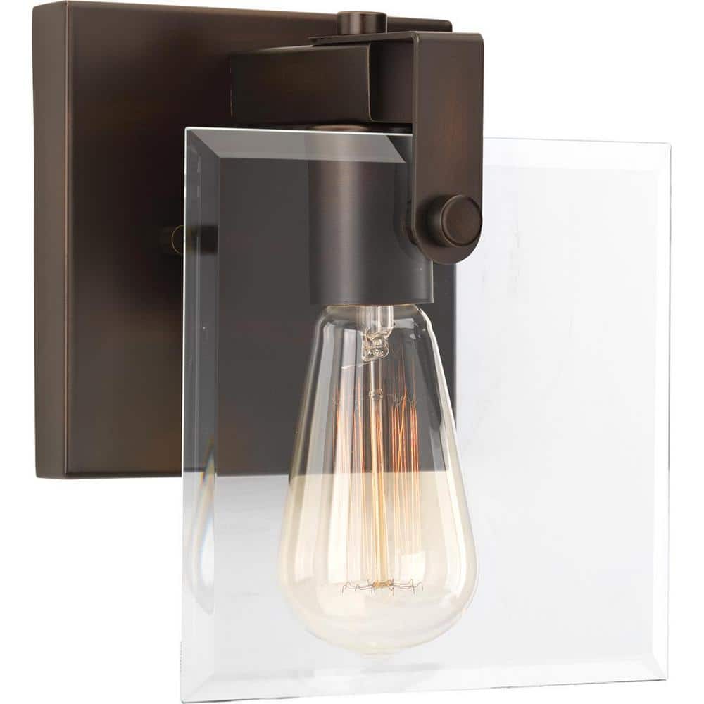Glayse Collection 1-Light Antique Bronze Clear Glass Luxe Bath Vanity Light price history on PriceWatchPro