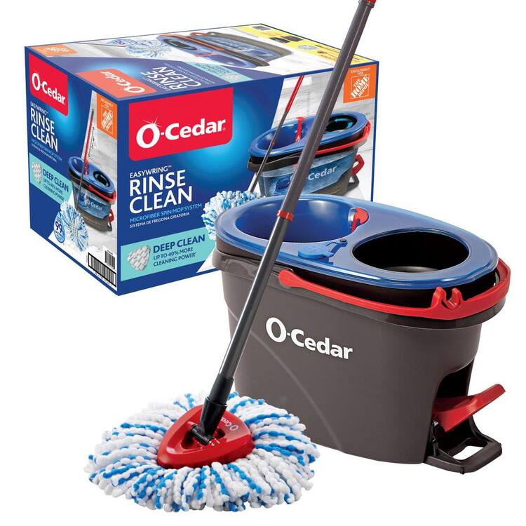 O-Cedar Easy Wring Rinse Clean Deep Clean Microfiber Spin Mop and ...