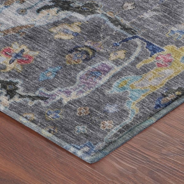 Mayfield Premium Machine Washable Abstract AMF2232 Gray 5 ft. x 7 ft. 6 in. Area Rug