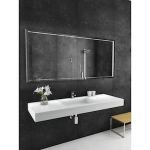 Flore 70 in. W x 32 in. H Rectangular Frameless Wall Mounted Bathroom Vanity Mirror 3000K LED