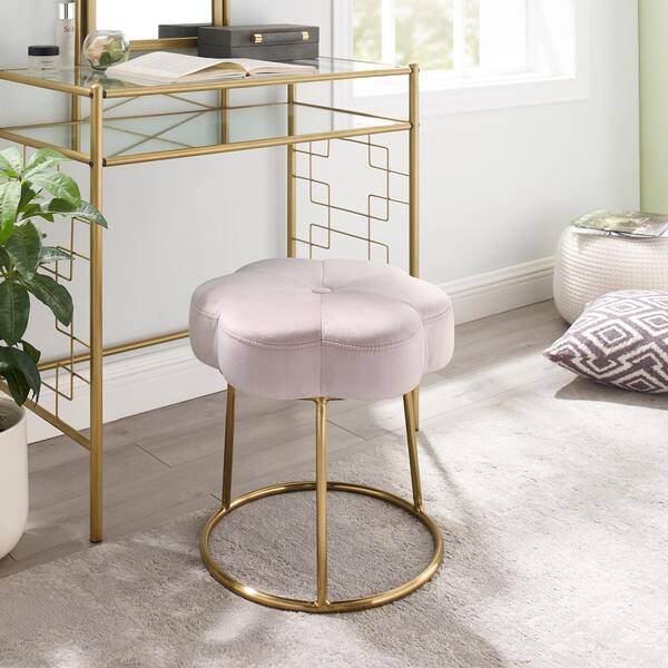 Reviews for Linon Home Decor Vanessa Pink and Gold Metal 17.75 in. Tall Makeup Vanity Stool Pg 1 The Home Depot