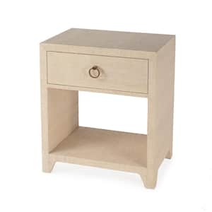 Bar Harbor Natural 1 Drawer 24 in. W Raffia Nightstand