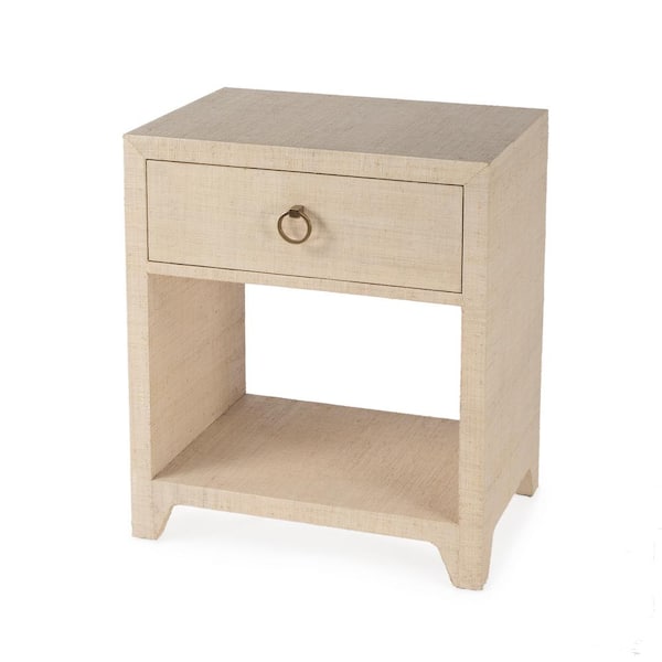 Butler Specialty Company Bar Harbor Natural 1 Drawer 24 in. W Raffia Nightstand