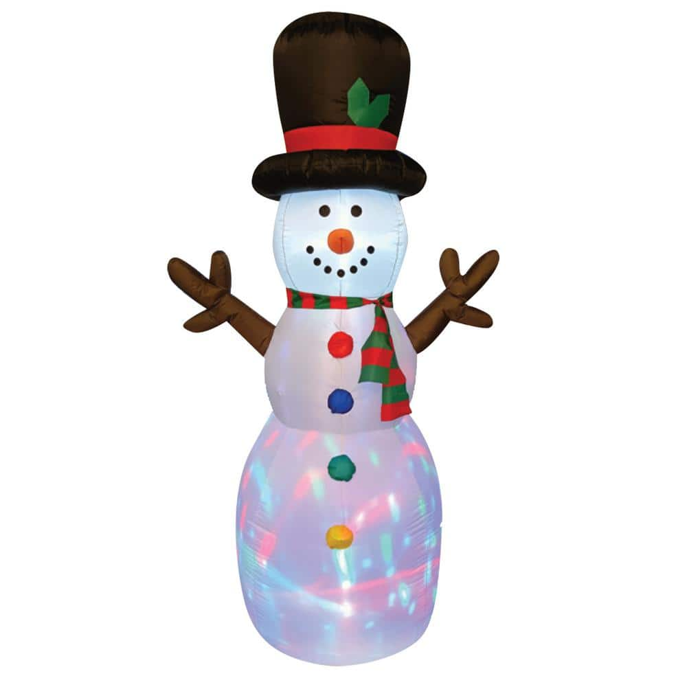 Brite Star 4.8 ft. W x 8 ft. H Snowman with Disco Lights Inflatable  Airblown 49-113-00 - The Home Depot