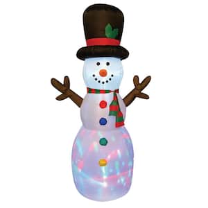 4.8 ft. W x 8 ft. H Snowman with Disco Lights Inflatable Airblown