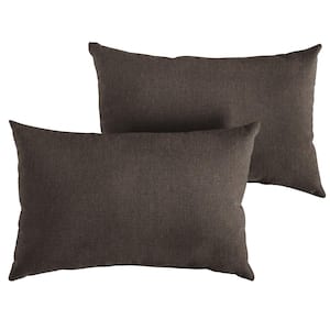 Sunbrella Canvas Java Rectangle Indoor/Outdoor Lumbar Pillow (2-Pack)