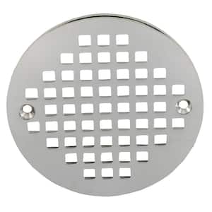 5 in. Round Cast Brass Heavy Duty Coverall Strainer in Chrome for Shower/Floor Drains