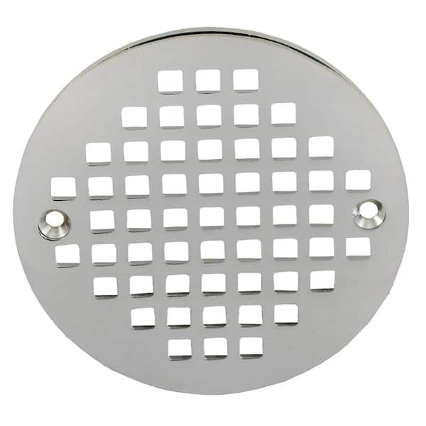 5 in. Round Cast Brass Heavy Duty Coverall Strainer in Chrome for Shower/Floor Drains