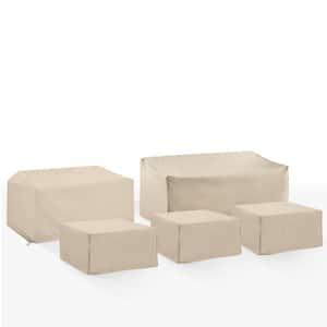 5-Piece Tan Outdoor Sectional Furniture Cover Set