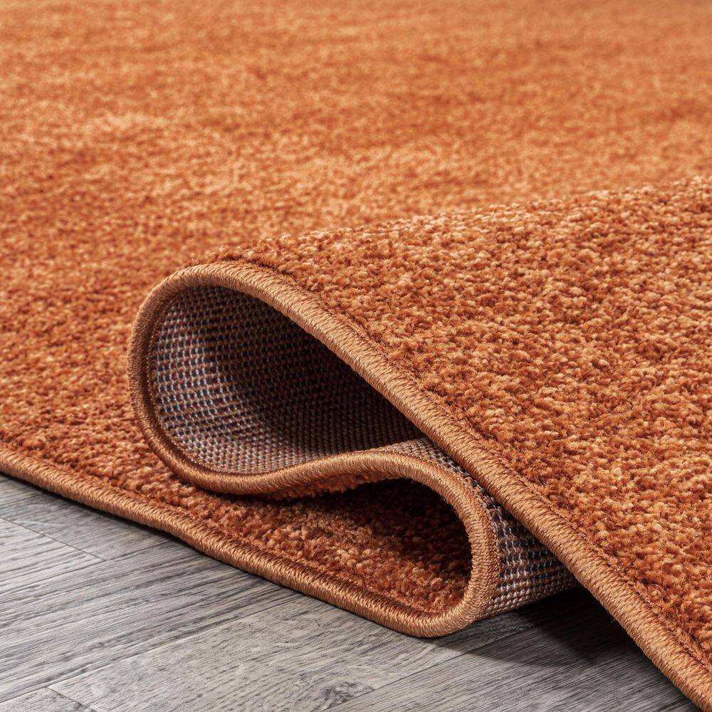 Haze Orange 2x8 Solid Low-Pile Synthetic Runner Rug