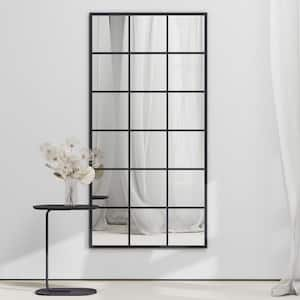 Black 35 in. W x 71 in. H Rectangle Metal Framed Standing Mirror