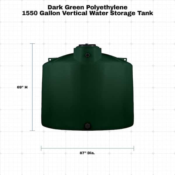 VPC 1550 gal. Dark Green Polyethylene Vertical Water Storage Tank