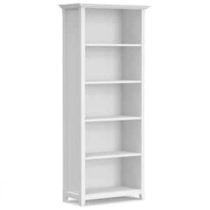 Amherst Solid wood 70 in. x 30 in. Transitional 5 Shelf Bookcase in White