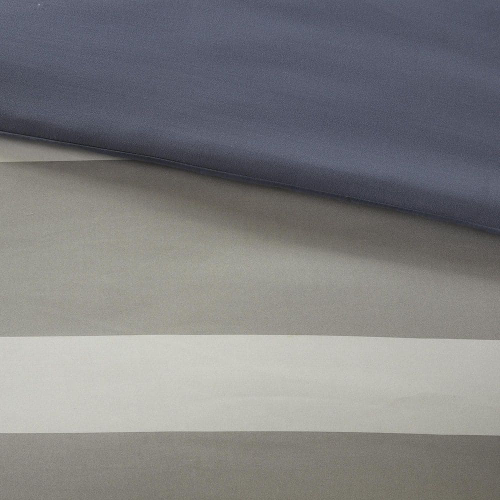 Eddie Striped Blue Microfiber Full Comforter and Sheet Set
