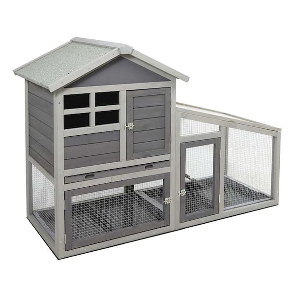 storm voetstuk spellen Foobrues Indoor and Outdoor Pet Rabbit House Hutch Rabbit Cage with Deeper  Tray, Removable Bottom Wire Mesh and PVC Layer LNN-P23167949 - The Home  Depot