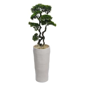 66 in. Artificial Bonsai Tree in Fiberstone Planter