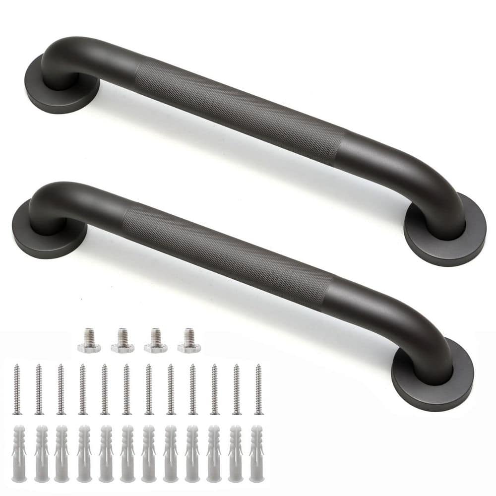 16 in. Shower Grab Bar in Gray, 304 Stainless Steel Anti-Slip Bathroom Grab Bar, Handicap Shower Grab Bar (2-Pack) price history on PriceWatchPro