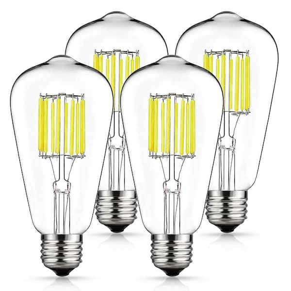 ST64 E26 Medium Base 80 Watt Equivalent Vintage LED Edison Filament Light Bulb in Neutral White (4-Pack)