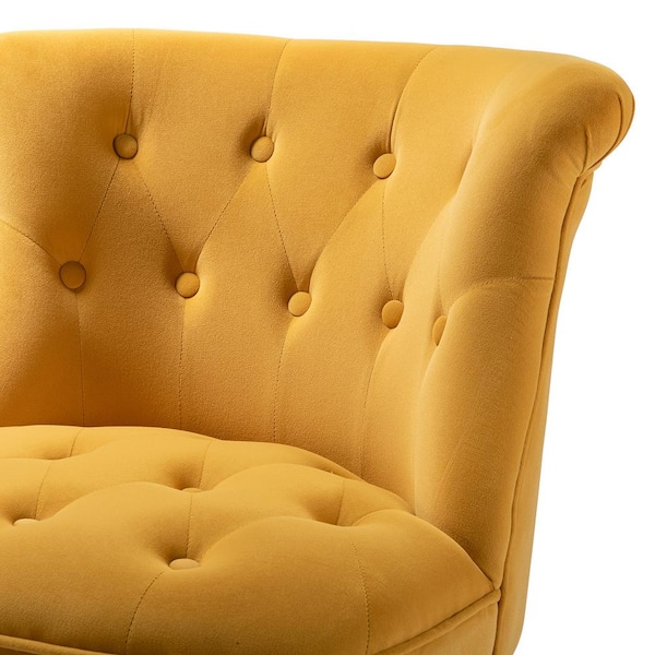 Mustard velvet tub online chair