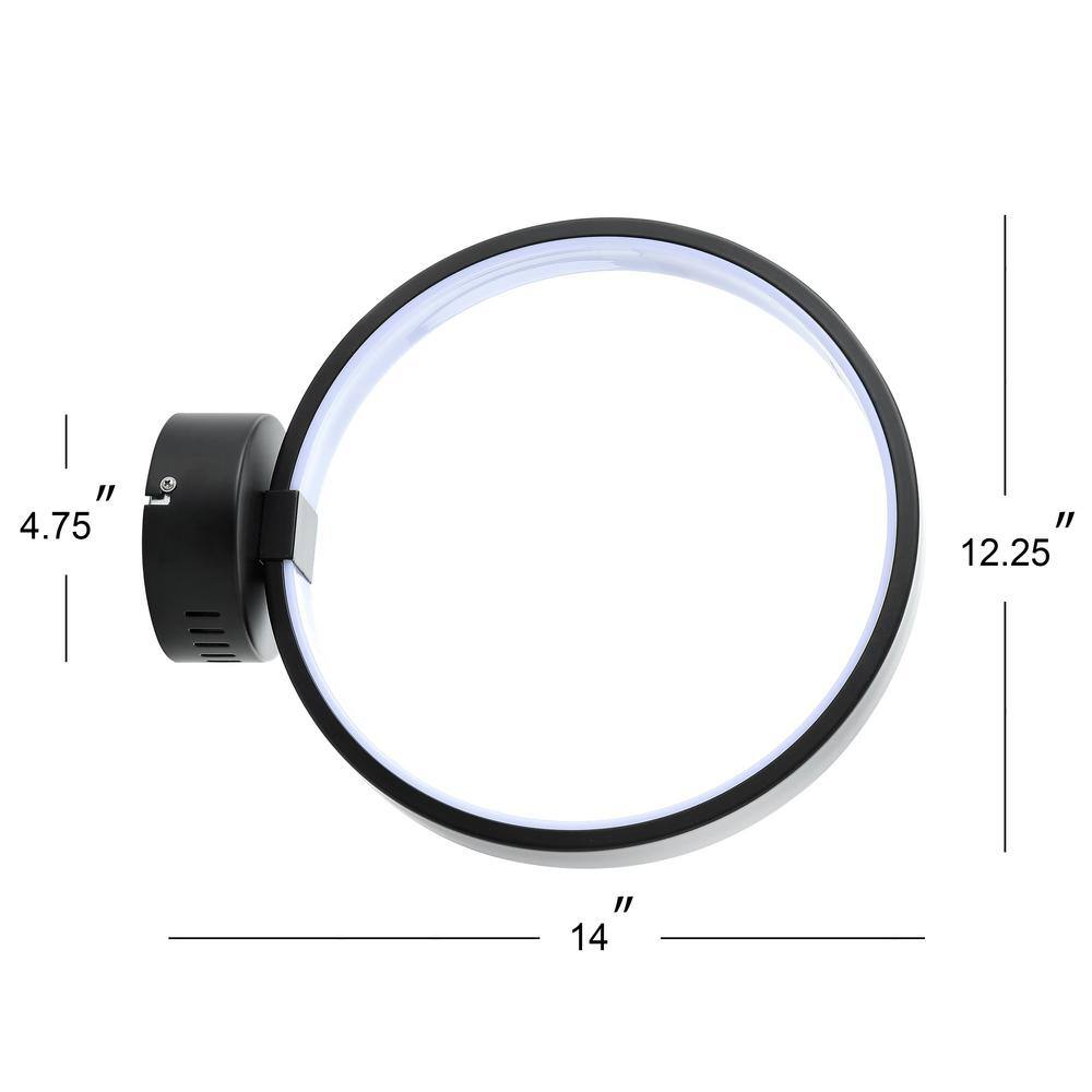 Nathaniel Minimalistic Transitional 12" Matte Black LED Wall Sconce