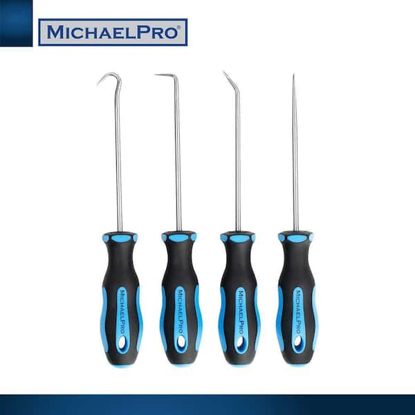 MICHAELPRO 4-Piece Precision Mini Pick and Hook Mechanics Tool Set MP002006  - The Home Depot