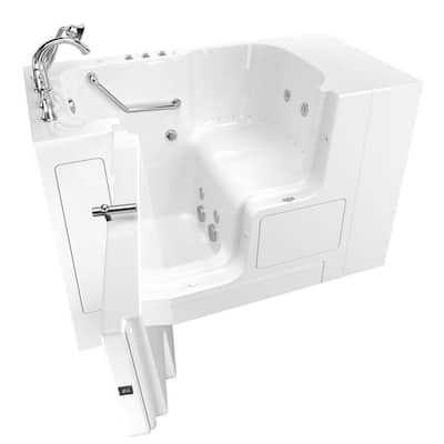 Gelcoat Value Series 52 in. x 32 in. Left Hand Walk-In Whirlpool and Air Bathtub with Outward Opening Door in White