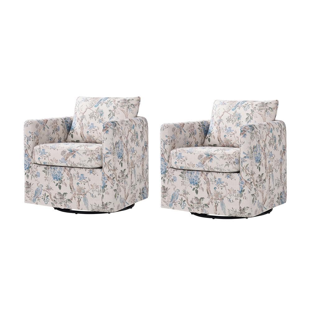 Benjamin Bird Modern Slipcovered Upholstered Swivel Chair (Set of 2) price history on PriceWatchPro