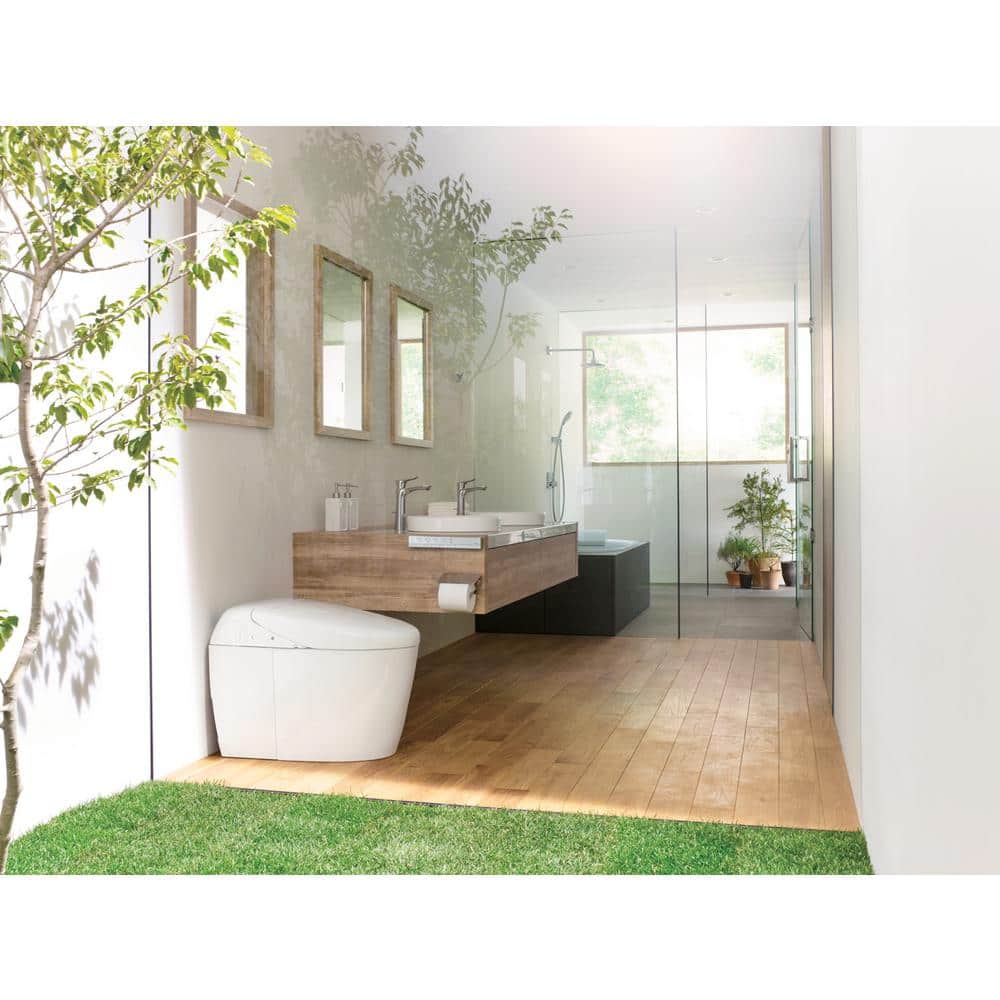 High Efficiency White Ceramic Dual Flush Elongated Toilet with Bidet
